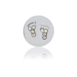 baby feet slide charm silver