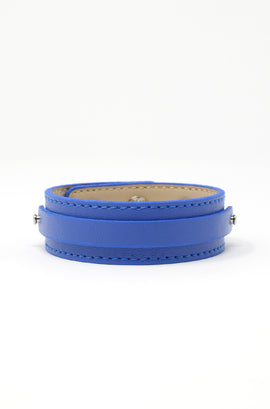Wide Vegan Leather Band - Blue