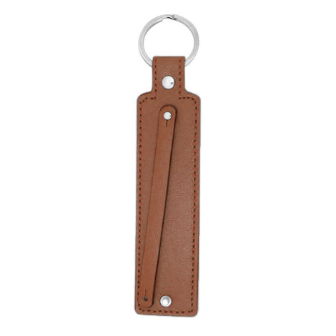 wide brown 8mm slide charm keychain