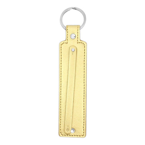 wide gold 8mm slide charm keychain