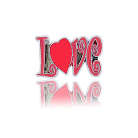 red love heart slide charm