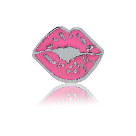 pucker lips pink slide charm