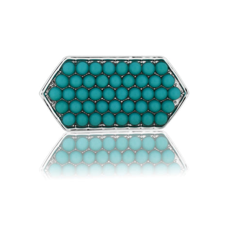 turquoise hexagon slide charm