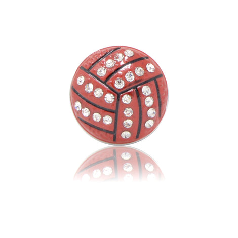 Bling Vintage Volleyball Brown Slide Charm