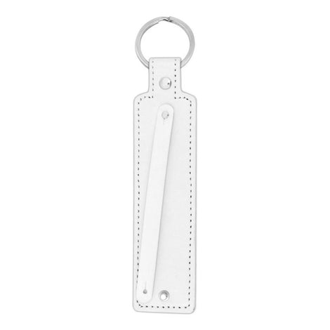 wide white 8mm slide charm keychain