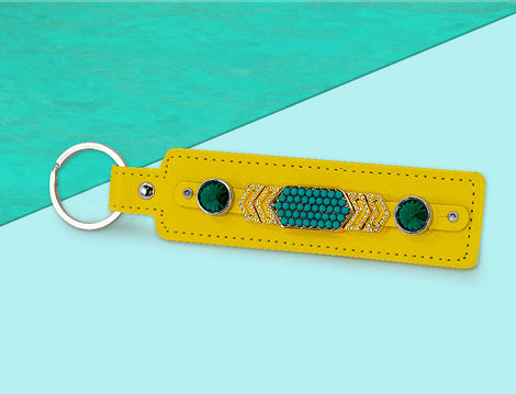 wide yellow slide charm keychain